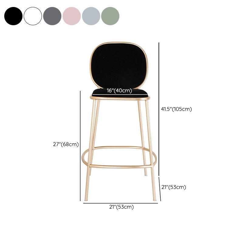 Contemporary Backrest Bar Stools Metal Barstool with Gold Legs Clearhalo 'Bar Furniture' 'Bar Stools' 'bar_stools' 'furn' 'furn_bar_stools' 'Furniture' 'Kitchen & Dining Furniture' 1200x1200_d0a5e132-8ff6-4f31-93b4-e68139e4c5dd