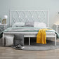47" Tall Glam Open-Frame Bed Metal Standard Bed with Headboard