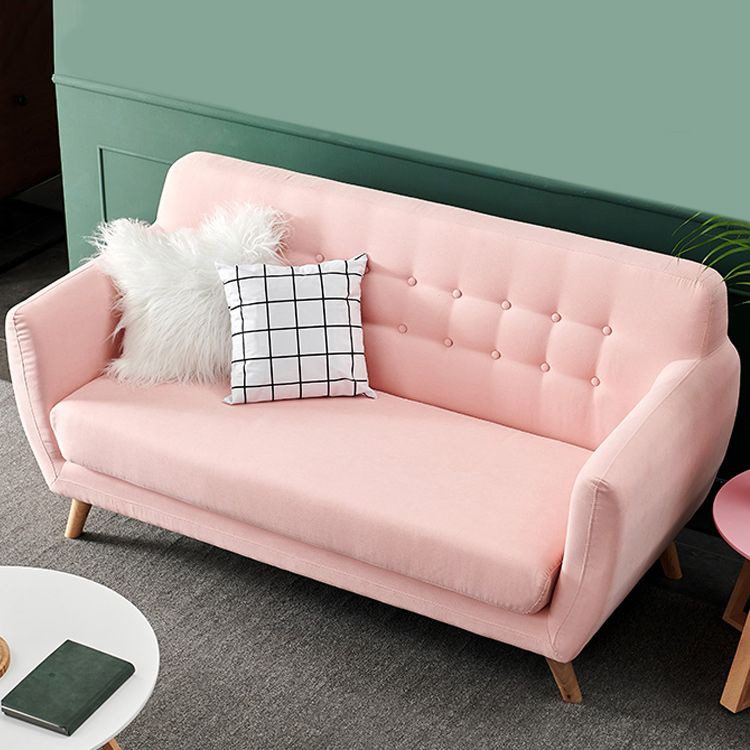 32.28" H Cotton Blend 3 Seater Flared Arm Sofa for Living Room Clearhalo 'furn' 'furn_sofas' 'Furniture' 'Living Room Furniture' 'Sofa' 'sofas' 1200x1200_d0a7f076-1bb8-47b8-a451-3e748f3f46f9