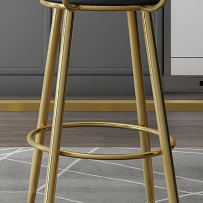 Glam Armless Backrest Counter Stool Iron Kitchen Bar Stool with Cushion and Pedal Clearhalo 'Bar Furniture' 'Bar Stools' 'bar_stools' 'furn' 'furn_bar_stools' 'furniture_bar_stools' 'Kitchen & Dining Furniture' 'kitchen&dining_furn' 'kitchen' 'kitchen_furn' Furniture' 1200x1200_d0a88899-163e-4f64-b594-f9f175c3b14e