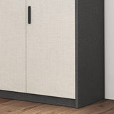 Modern Wood Cabinet Bar Pulls Rectangle Side Cabinet with Drawer