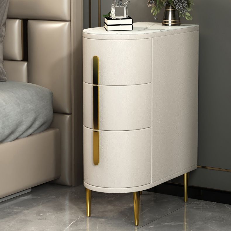 Faux Marble Top End Table,23.6"Tall End Table with 3 drawers Clearhalo 'Coffee & Accent Tables' 'End & Side Tables' 'end_side_table' 'end_side_tables' 'furn' 'furn_end_side_tables' 'Furniture' 'furniture_end_side_table' 'Living Room Furniture' 1200x1200_d0ab33a2-91fc-424d-b6a9-ae80ef47b663