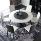Modern Round Dinette Set 1/4/7 Pieces Sintered Stone Top Dining Table Set with Turntable Clearhalo 'Dining Room Sets' 'Dining Tables & Seating' 'dining_room_set' 'furn' 'furn_dining_room_set' 'Furniture' 'furniture_dining_room_set' 'Kitchen & Dining Furniture' 1200x1200_d0ab346f-5827-4bc5-8e40-05522648f8b4