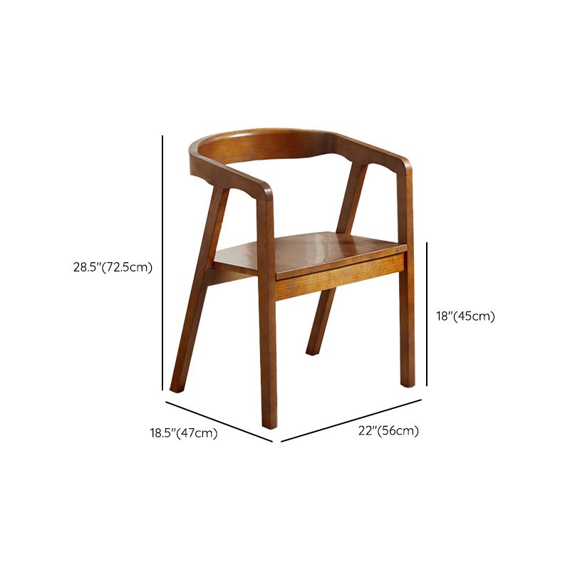 Zeitgenössischer Esszimmer Massives Holz offener Rückseite Esstuhl