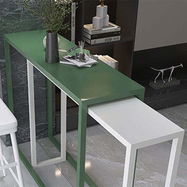 Tavolo da bar moderno rettangolare in ferro con base in metallo per negozio di tè al latte