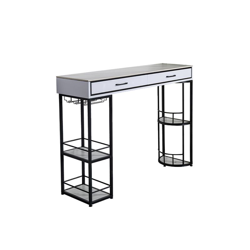 Base en métal de table de barre de rectangle en pierre avec des tiroirs pour le salon