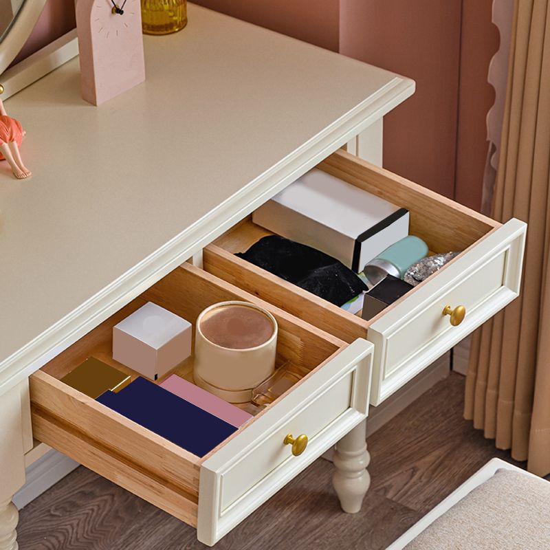 鏡付きの明るい白い灰の虚栄心17.71 "2つの引き出し付きの幅の虚栄心