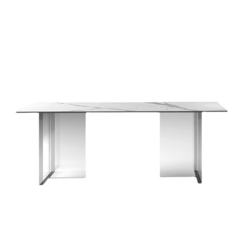 Rectangle Stone Top Dining Table Modern Transparent Acrylic Base Dining Table Clearhalo 'Dining Tables & Seating' 'Dining Tables' 'dining_table' 'furn' 'furn_dining_table' 'Furniture' 'furniture_dining_table' 'Kitchen & Dining Furniture' 'kitchen' 'kitchen_dining_table' 1200x1200_d0b09442-b4cc-4ff9-b35c-5b340cec4026
