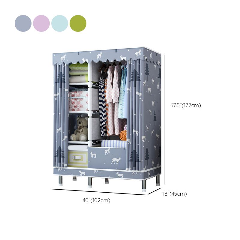 Steel Wardrobe Closet with Legs Modern Wardrobe Cabinet for Home Clearhalo 'Armoires & Wardrobes' 'armoires_wardrobes' 'Bedroom Furniture' 'furn' 'furn_armoires_wardrobes' 'Furniture' 1200x1200_d0b0a9d3-1356-4a53-9080-9d5215ad6294