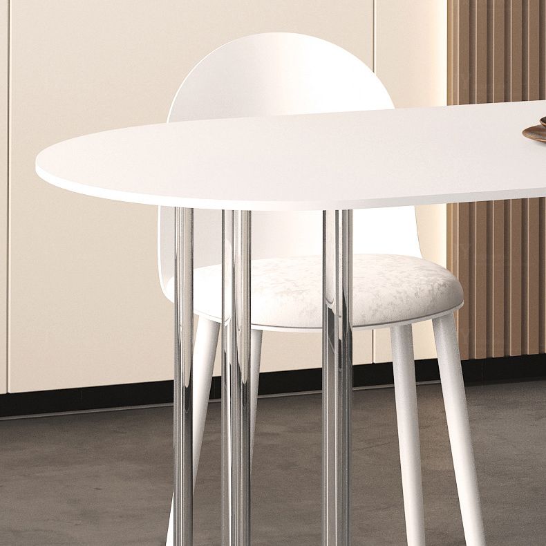 White Stone Dining Table Contemporary Dining Table with Sled Base Clearhalo 'Dining Tables & Seating' 'Dining Tables' 'dining_table' 'furn' 'furn_dining_table' 'Furniture' 'furniture_dining_table' 'Kitchen & Dining Furniture' 'kitchen' 'kitchen_dining_table' 1200x1200_d0b17168-b969-4c2a-94c8-1be97742bf4d