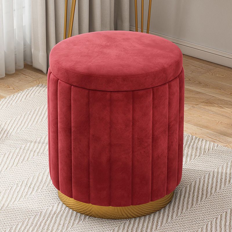 Velvet Ottoman Whole Colored Cylinder Shape Fade Resistant Ottoman with Storage Clearhalo 'furn' 'furn_ottomans_poufs' 'Furniture' 'Living Room Furniture' 'Ottomans & Poufs' 'ottomans_poufs' 1200x1200_d0b23923-a7b9-4903-bfe2-0233f13f7180