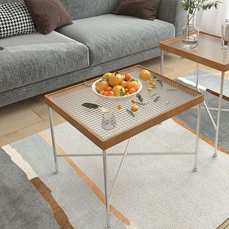 Modern Cross Legs End Slide Table Clear Tray Top Corner Table Clearhalo 'Coffee & Accent Tables' 'End & Side Tables' 'end_side_tables' 'furn' 'furn_end_side_tables' 'Furniture' 'Living Room Furniture' 1200x1200_d0b2a352-e496-4719-a195-930b45ef4aa0