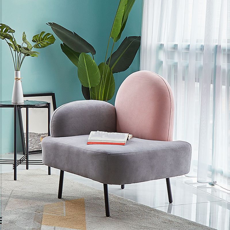 コンテンポラリーコットンブレンドシングルアームタイトバックライトグレーソファセット