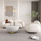 Modern Rolled Arm Sofa White Velvet Sofa for Living Room, Apartment