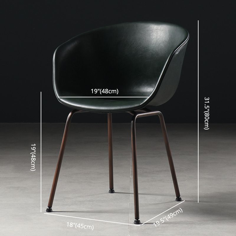 Industrial Style Metal Matte Finish Dining Arm Chair Solid Back Dining Chair Clearhalo ' kitchen&dining_furn' 'Dining Chairs' 'Dining Tables & Seating' 'dining_chair' 'Furniture' 'furniture_dining_chair' 'Kitchen & Dining Furniture' 'kitchen' 1200x1200_d0b52a9a-c5b0-4491-b35c-200a1baf1610