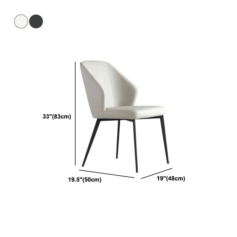 Sillas de comedor de cuero minimalistas sólidos sillón de comedor sin brazo