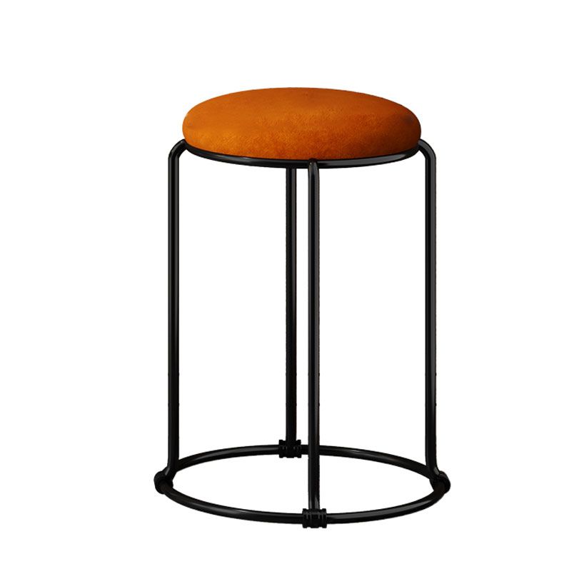 Modern Ottoman Velvet Upholstered Tear Resistant Round Ottoman with Chair Legs Clearhalo 'furn' 'furn_ottomans_poufs' 'Furniture' 'Living Room Furniture' 'Ottomans & Poufs' 'ottomans_poufs' 1200x1200_d0b56ed9-42b1-4e44-89a7-bd3a7884da46