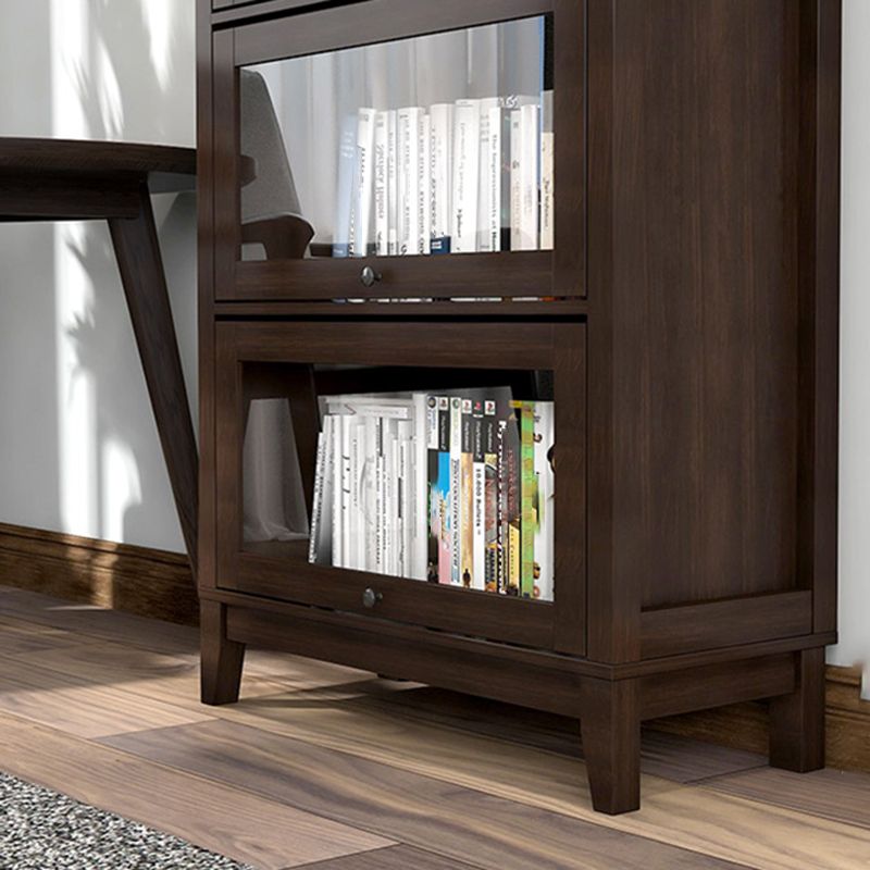 Wood Barrister Bookcase Contemporary Vertical Book Shelf with Doors Clearhalo 'Bookcases' 'furn' 'furn_bookcases' 'Furniture' 'furniture_bookcases' 'kitchen' 'kitchen_bookcases' 'Living Room Furniture' 'Office Furniture' 1200x1200_d0b5f0d7-ec70-4f90-8b7b-7e6f48b268fa