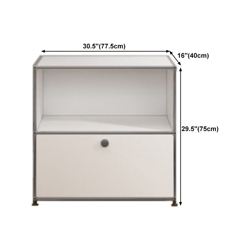 Contemporary White Sideboard Metal Dining Sideboard Table for Living Room Clearhalo 'buffet_sideboard' 'Buffets & Sideboards' 'furn' 'furn_buffet_sideboard' 'Furniture' 'Kitchen & Dining Furniture' 1200x1200_d0b64adf-0608-4c2a-b6ed-452b36b4e08f