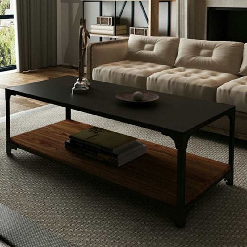 Contemporary Coffee Cocktail Table Solid Wood 4 Legs Coffee Table Clearhalo 'Coffee & Accent Tables' 'Coffee Tables' 'coffee_tables' 'furn' 'furn_coffee_tables' 'Furniture' 'Living Room Furniture' 1200x1200_d0b6a85c-16d7-4e85-a858-2a9b1573bf99