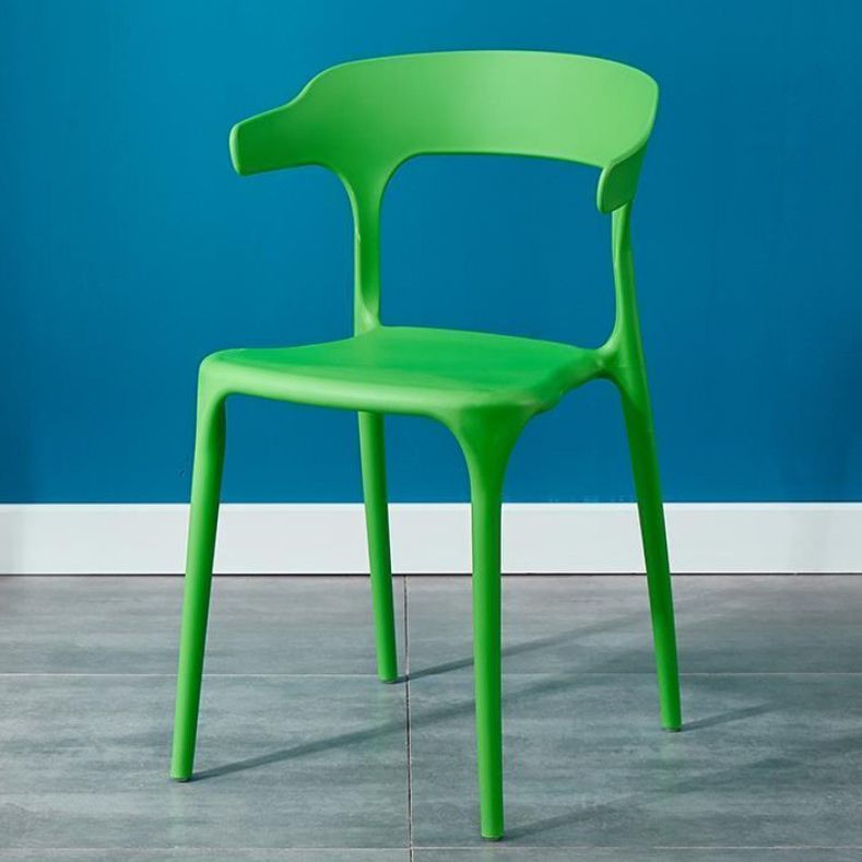 Silla de brazo de estilo moderno plástico silla de acento de comedor de espalda abierta para cocina