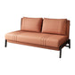 Orange Faux leather Sofa Bed 35.43" Wide Contemporary Sleeper Sofa with Upholstered