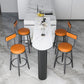 Industrial Iron Bar Dining Table with Stone Top Indoor Bistro Table Fixed Table Clearhalo 'Bar Furniture' 'Bar Tables' 'bar_tables' 'furn' 'furn_bar_tables' 'Furniture' 'furniture_bar_tables' 'Kitchen & Dining Furniture' 1200x1200_d0b80f90-9161-4fc4-9686-16d9b9dda0a4