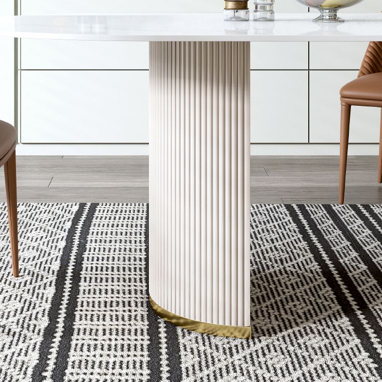 Minimalist White Standard Dining Set Rectangular Kitchen Dining Set with Double Pedestal Base Clearhalo 'Dining Room Sets' 'Dining Tables & Seating' 'dining_room_set' 'furn' 'furn_dining_room_set' 'Furniture' 'furniture_dining_room_set' 'Kitchen & Dining Furniture' 'kitchen&dining_furn' 'kitchen' 1200x1200_d0ba7003-868c-4ce4-8a4a-8764ead07c0b