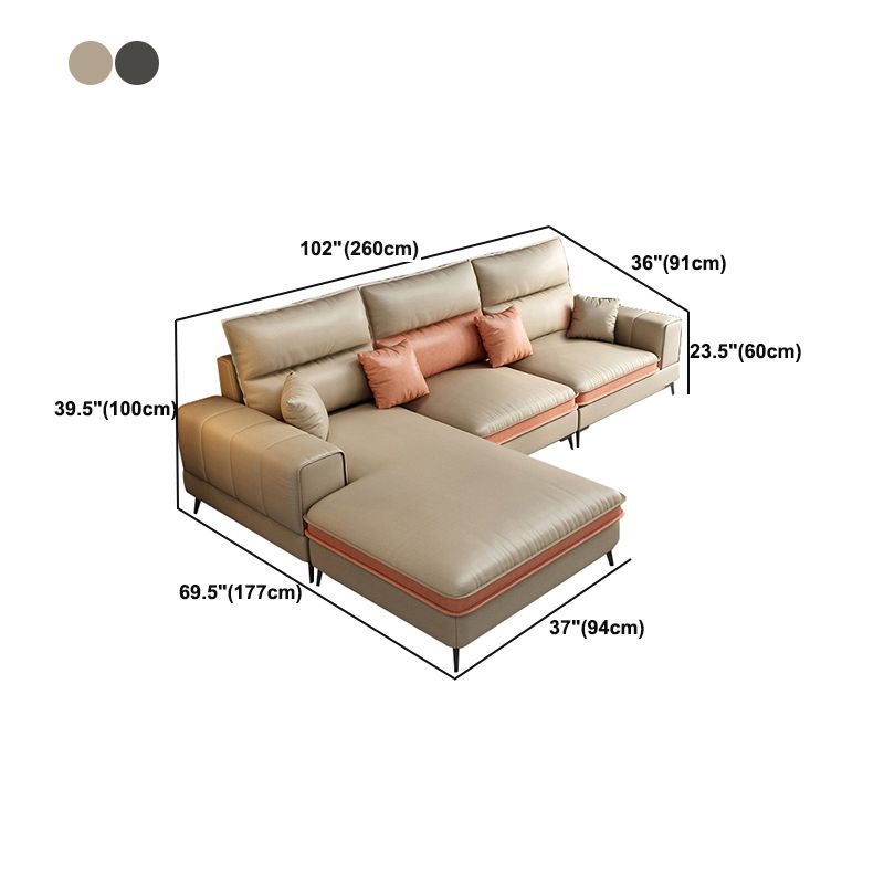 Glam stazionario in pelle stazionaria soggiorno braccio ad incasso Cussionssofa