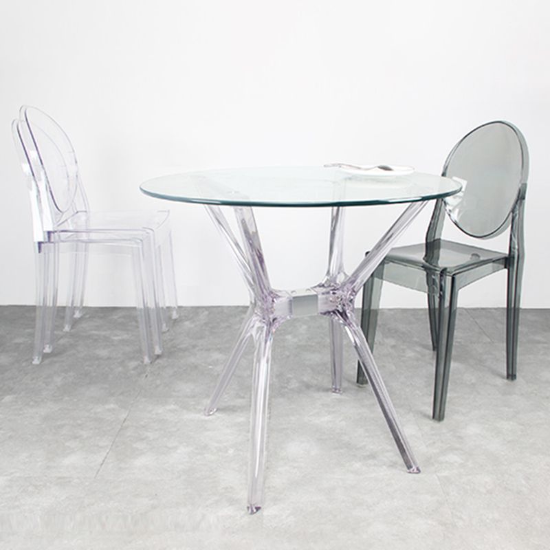 Scandinavian Winehouse Plastic Side Chair Transparent Open Dining Chair (Set of 4) Clearhalo ' kitchen&dining_furn' 'Dining Chairs' 'Dining Tables & Seating' 'dining_chair' 'furn' 'furn_dining_chair' 'Furniture' 'furniture_dining_chair' 'Kitchen & Dining Furniture' 'kitchen' 1200x1200_d0bd31ba-292f-4d76-abc5-e3940bfe22b6