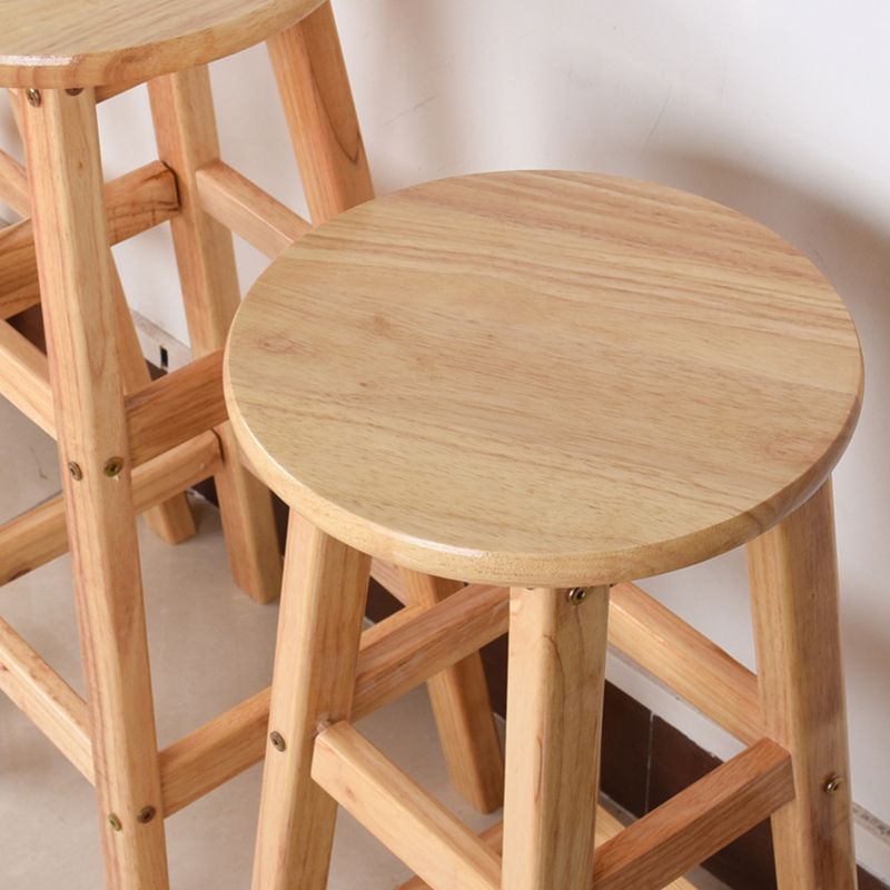 Minimalist Design Solid Wood Bar Stool Backless Counter Chair with Wood Base Clearhalo 'Bar Furniture' 'Bar Stools' 'bar_stools' 'furn' 'furn_bar_stools' 'Furniture' 'furniture_bar_stools' 'Kitchen & Dining Furniture' 1200x1200_d0bd840a-d209-4bc4-add5-de8051418627