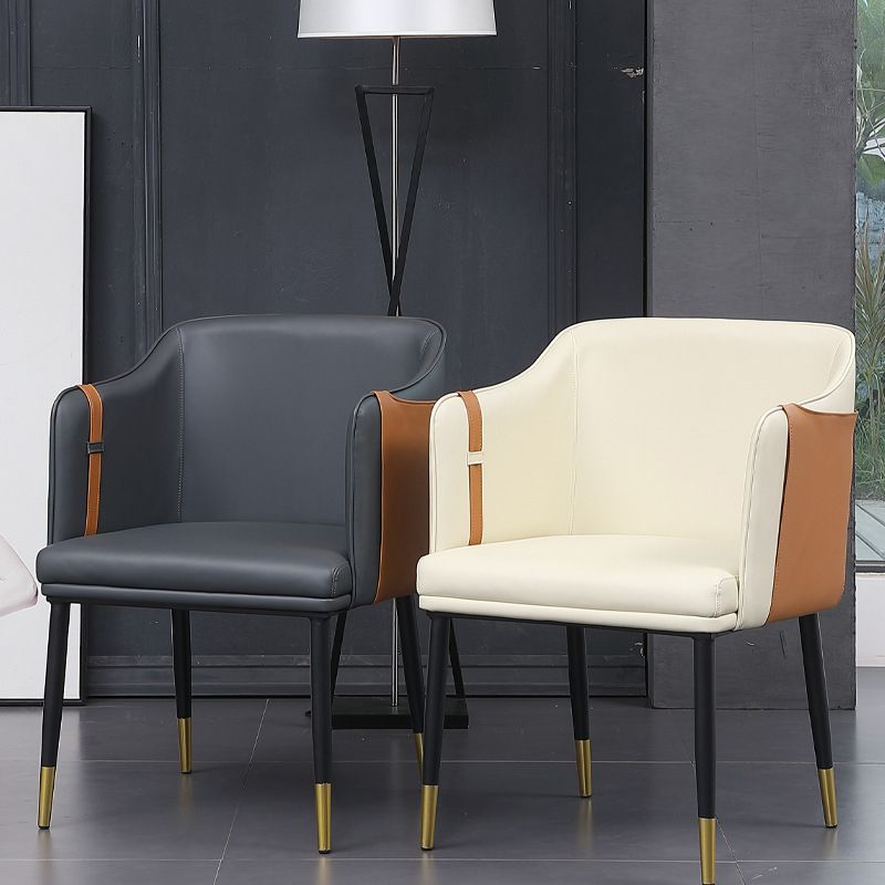Contemporary Arm Chair Home Faux Leather Upholstered Dining Chair Clearhalo 'Dining Chairs' 'Dining Tables & Seating' 'dining_chair' 'furn' 'furn_dining_chair' 'Furniture' 'Kitchen & Dining Furniture' 1200x1200_d0be09d2-8a19-47c0-ad44-deff649ebfa5