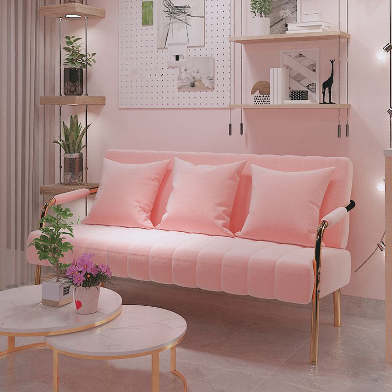 Contemporary Glam Velvet Sofa with Tuxedo Arm 58' Wide 72' High Clearhalo 'furn' 'furn_sofas' 'Furniture' 'furniture_sofas' 'kitchen' 'kitchen_sofas' 'Living Room Furniture' 'Sofa' 'sofas' 1200x1200_d0be8c0a-6b16-4000-9978-c1bac0f2d042