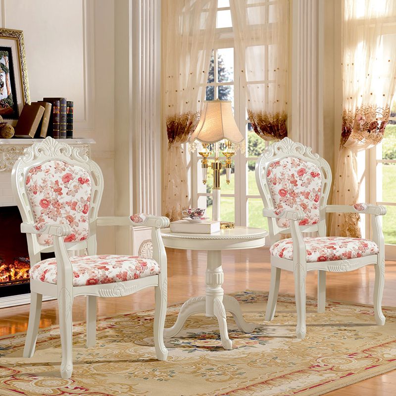 Victorian Fabric Arm Chair King Louis Back Matte Finish Dining Chair (Set of 2) Clearhalo ' kitchen&dining_furn' 'Dining Chairs' 'Dining Tables & Seating' 'dining_chair' 'furn' 'furn_dining_chair' 'Furniture' 'furniture_dining_chair' 'Kitchen & Dining Furniture' 'kitchen' 1200x1200_d0c08134-e5da-4e04-bfff-21f4cd74c90a