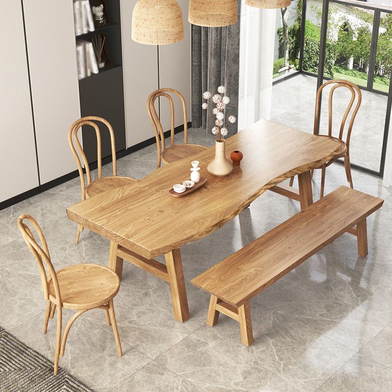 Modern 1/2/3/5/6 Pieces Rectangle Dining Set Solid Wood Dining Table with Chairs Clearhalo 'Dining Room Sets' 'Dining Tables & Seating' 'dining_room_set' 'furn' 'furn_dining_room_set' 'Furniture' 'furniture_dining_room_set' 'Kitchen & Dining Furniture' 'kitchen&dining_furn' 'kitchen' 1200x1200_d0c0eb03-b1aa-4046-a3ce-54ced649fc04