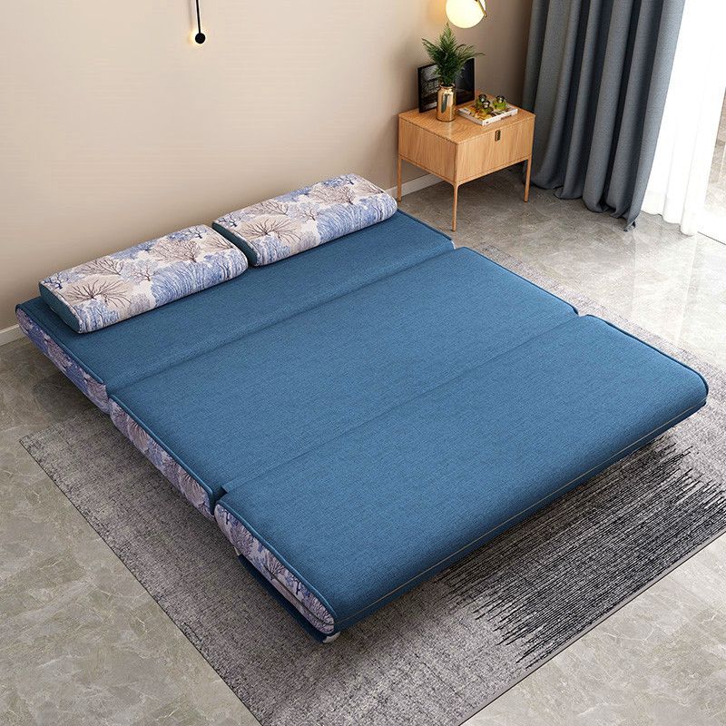 Cotton Blend Contemporary Sofa Bed Square Arm Convertible Sofa