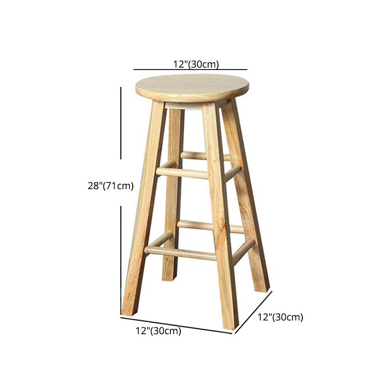 Modern Armless Counter Stool Rubber Wood Kitchen Bar Stool with Seat and Pedal Clearhalo 'Bar Furniture' 'Bar Stools' 'bar_stools' 'furn' 'furn_bar_stools' 'Furniture' 'furniture_bar_stools' 'Kitchen & Dining Furniture' 1200x1200_d0c205ec-774e-4562-babe-1fa94b866bd6