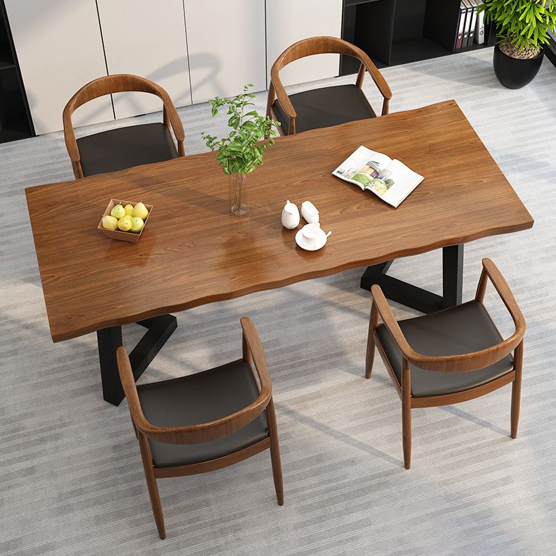 Solid Wood Industrial Writing Desk Rectangular Office Desk with Iron Legs Clearhalo 'furn' 'furn_office_desk' 'Furniture' 'Office Desks' 'Office Furniture' 'office_desk' 1200x1200_d0c2fd35-8efa-4192-ad77-e48f997b3d9d