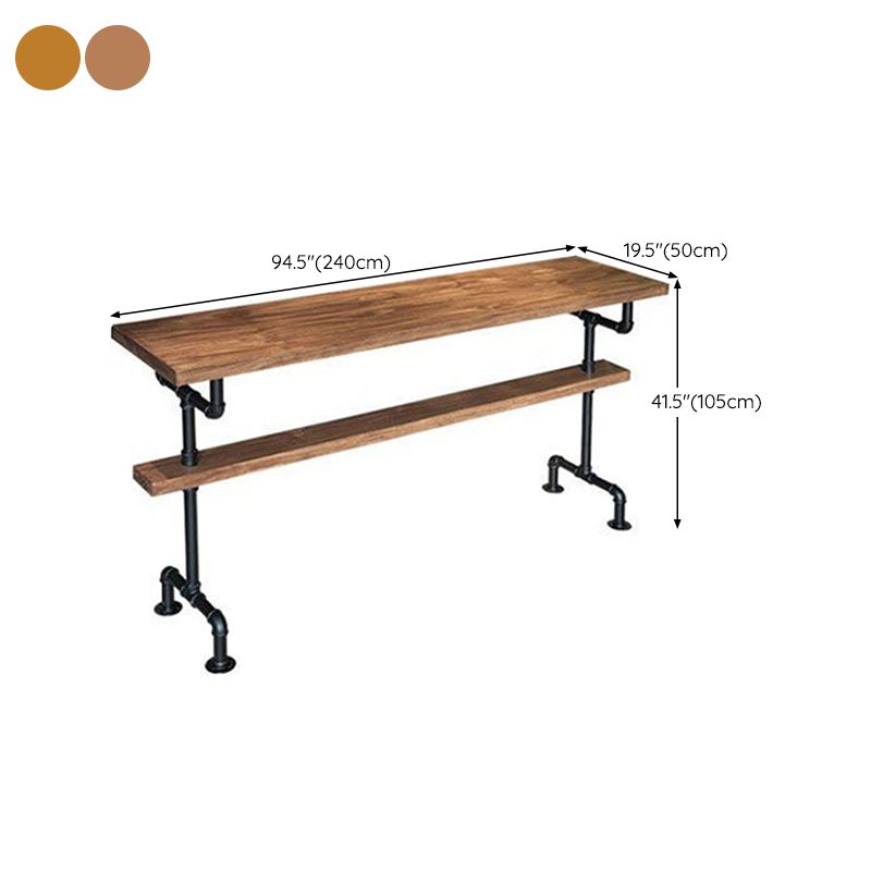 Modern Style Rectangle Bar Table Solid Wood Fixed Bar Dining Table for Indoor Clearhalo 'Bar Furniture' 'Bar Tables' 'bar_tables' 'furn' 'furn_bar_tables' 'Furniture' 'Kitchen & Dining Furniture' 1200x1200_d0c33765-7a57-40aa-ab53-cf630b72d9de