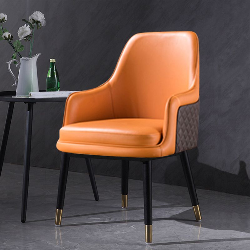 Leather Arm Chair Glam Style Indoor Dining Chair for Dining Room Clearhalo 'Dining Chairs' 'Dining Tables & Seating' 'dining_chair' 'furn' 'furn_dining_chair' 'Furniture' 'Kitchen & Dining Furniture' 1200x1200_d0c41564-6d2a-4f35-bb51-8309f5c5d6f1