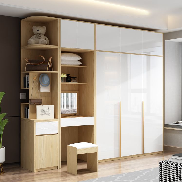 Contemporary Storage Cabinet Engineered Wood Wardrobe Armoire Clearhalo 'Armoires & Wardrobes' 'armoires_wardrobes' 'Bedroom Furniture' 'furn' 'furn_armoires_wardrobes' 'Furniture' 1200x1200_d0c42f2c-5218-4db1-9919-228cd09ffc2a