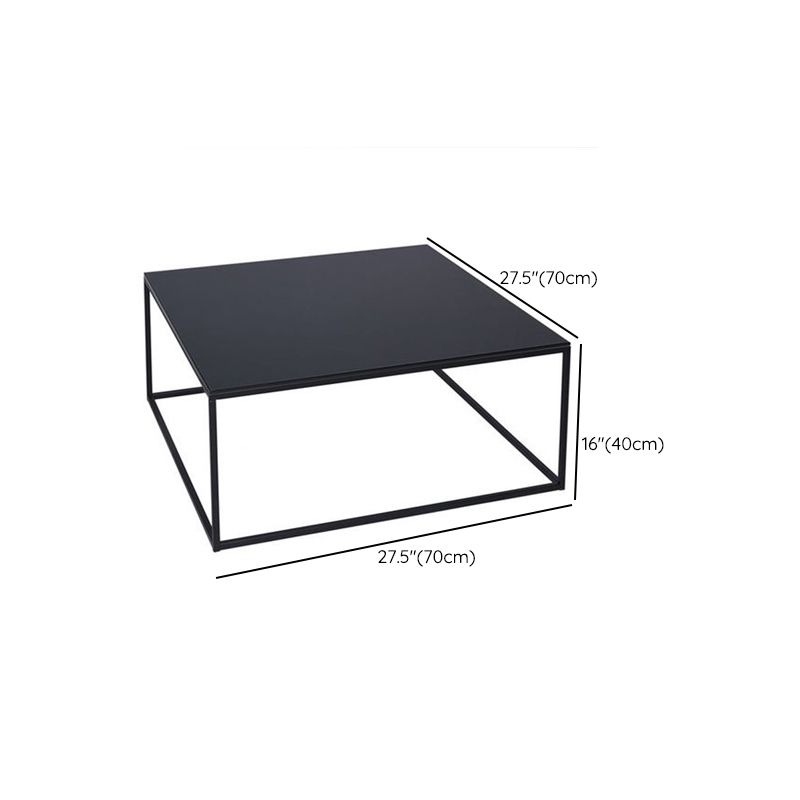 Mid-Century Modern Iron Coffee Table Black Finish Square Cocktail Table Clearhalo 'Coffee & Accent Tables' 'Coffee Tables' 'coffee_tables' 'furn' 'furn_coffee_tables' 'Furniture' 'Living Room Furniture' 1200x1200_d0c469cd-45bc-4162-a7ec-c6b2c280eeaa