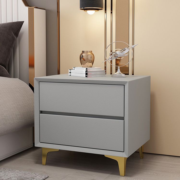 Table de chevet de lit en bois et en cuir moderne à table de chevet minimaliste avec tiroirs