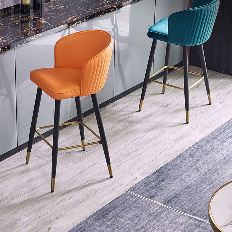 Scandinavian Footrest Home Stool Matte Finish Upholstered Bar Stools Clearhalo 'Bar Furniture' 'Bar Stools' 'bar_stools' 'furn' 'furn_bar_stools' 'Furniture' 'furniture_bar_stools' 'Kitchen & Dining Furniture' 1200x1200_d0c4fd9b-047e-4ed9-9fed-970d0eec770a