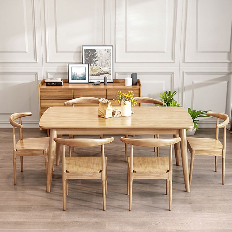 Minimalist Solid Wood Dining Set Standard Height with 4 Legs Base Dining¬†Room Set for Home Use Clearhalo 'Dining Room Sets' 'Dining Tables & Seating' 'dining_room_set' 'furn' 'furn_dining_room_set' 'Furniture' 'furniture_dining_room_set' 'Kitchen & Dining Furniture' 'kitchen&dining_furn' 'kitchen' 1200x1200_d0c79d54-1c14-4237-8db2-89e520453b94