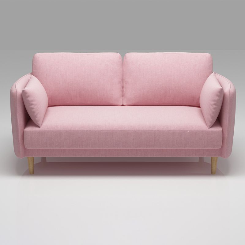 Sofá de brazo cuadrado estándar contemporáneo de lino para sala de estar, apartamento