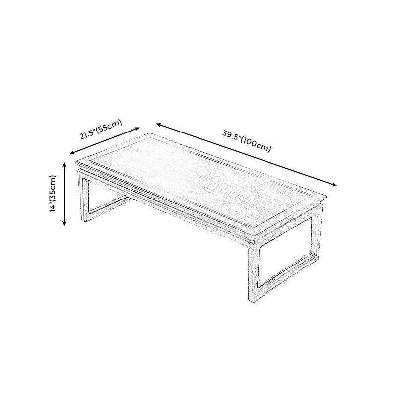 Moderne stijl Elm houten slee -vormige basisontwerp rechthoekige salontafel