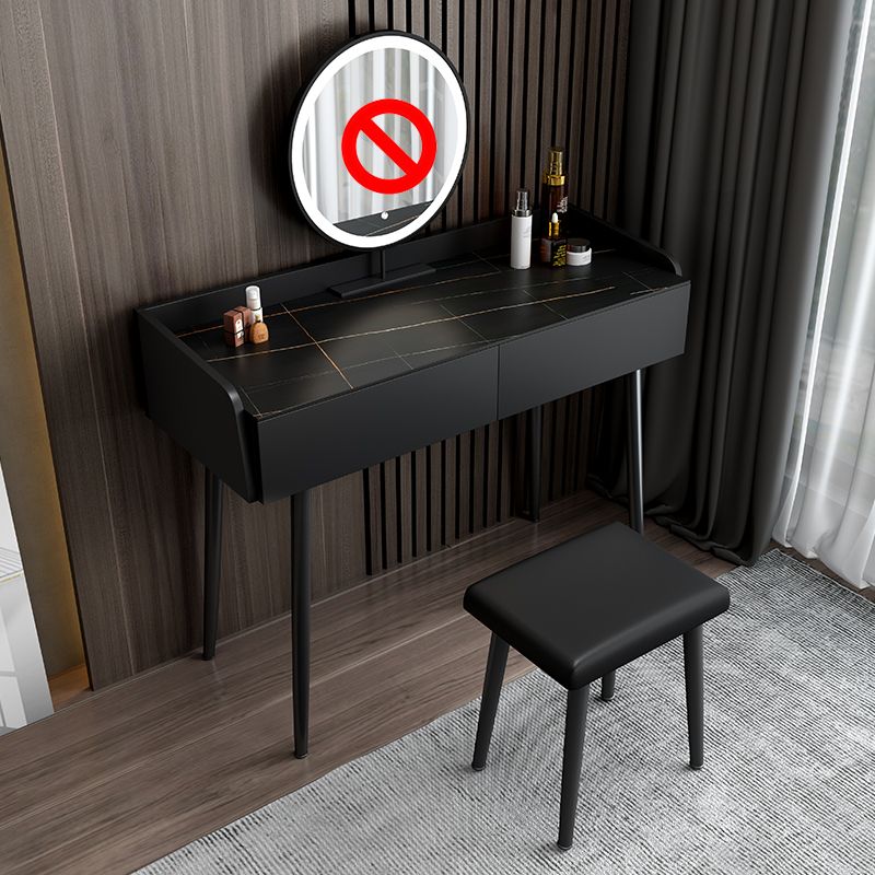 Contemporary Stone Makeup Dressing Table 2-Drawer Vanity Table Set Clearhalo 'Bedroom Furniture' 'furn' 'furn_makeup_vanities' 'Furniture' 'Makeup Vanities' 'makeup_vanities' 1200x1200_d0ceb6dd-8e8a-4bd8-8ac8-20f7cabead83