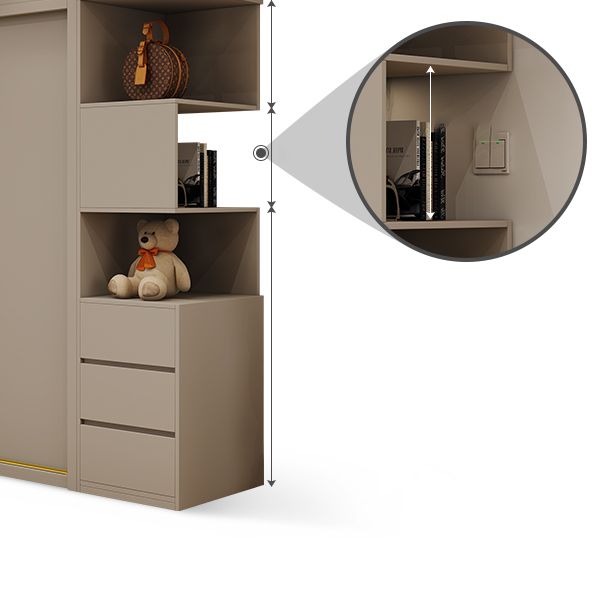 Contemporary Wardrobe Armoire Engineered Wood Wardrobe Cabinet