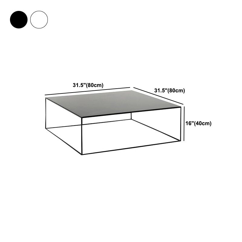 Mid-Century Modern Iron Square Coffee Table with Frame Base Cocktail Table Clearhalo 'Coffee & Accent Tables' 'Coffee Tables' 'coffee_tables' 'furn' 'furn_coffee_tables' 'Furniture' 'Living Room Furniture' 1200x1200_d0d015ba-0900-44ca-ade5-e6170323b5b0